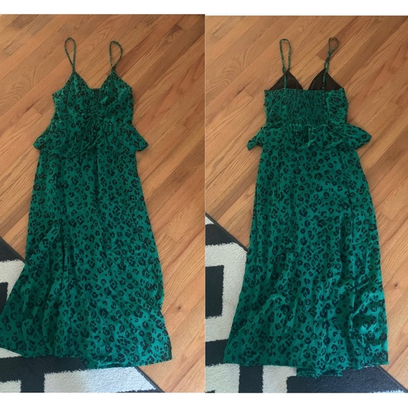 NWOT Suboo Green Leafy Leopard Mini Dress X Small Ret: $250 - Picture 2 of 12